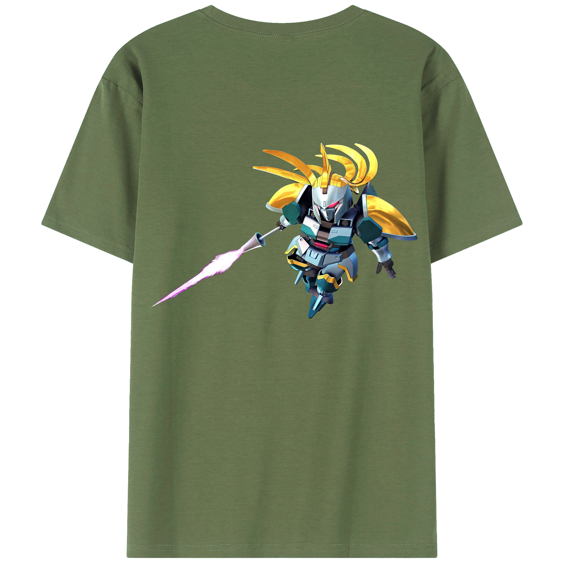 （画像用） 機動戦士ガンダム Mobile Suit Gundam 綿100％ メンズ半袖Tシャツ（バックプリント） 通気性